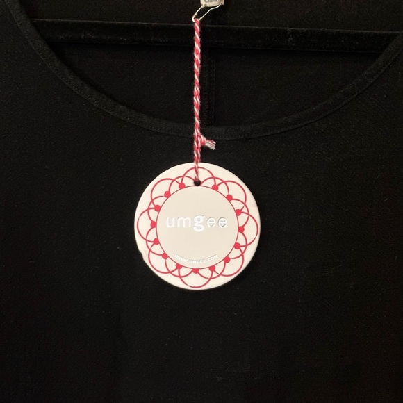 Umgee Black & Leopard print Tunic/Blouse-3/4” bell sleeves-NWT-Sz Small - Picture 6 of 7